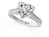 White gold Heart Diamond Solitaire with Pave Band and Six-Prong Setting_56