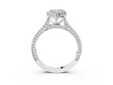 White gold Heart Diamond Solitaire with Pave Band and Six-Prong Setting_58