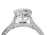 White gold Heart Diamond Solitaire with Pave Band and Six-Prong Setting_59