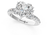 White gold Heart Diamond Three-Stone Pave Band with Four-Prong Setting_44
