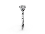 White gold Heart Diamond Three-Stone Pave Band with Four-Prong Setting_45