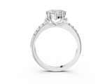 White gold Heart Diamond Three-Stone Pave Band with Four-Prong Setting_46