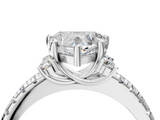 White gold Heart Diamond Three-Stone Pave Band with Four-Prong Setting_47