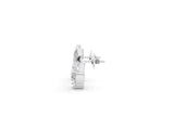 White gold Heart Diamond X Stud Earrings with Baguette and Round Accents_9