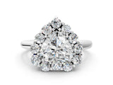 White gold Heart Halo Cluster Diamond Engagement Ring with Prong Setting and Polished Band_27