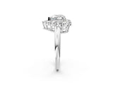 White gold Heart Halo Cluster Diamond Engagement Ring with Prong Setting and Polished Band_29