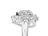 White gold Heart Halo Cluster Diamond Engagement Ring with Prong Setting and Polished Band_32