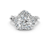 White gold Heart Halo Diamond Engagement Ring with Filigree Band and Four-Prong Setting_81