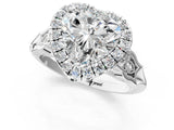 White gold Heart Halo Diamond Engagement Ring with Filigree Band and Four-Prong Setting_82