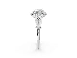 White gold Heart Halo Diamond Engagement Ring with Filigree Band and Four-Prong Setting_83