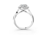 White gold Heart Halo Diamond Engagement Ring with Filigree Band and Four-Prong Setting_84