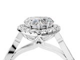White gold Heart Halo Diamond Engagement Ring with Filigree Band and Four-Prong Setting_85