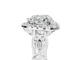 White gold Heart Halo Diamond Engagement Ring with Filigree Band and Four-Prong Setting_86
