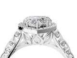 White gold Heart Halo Diamond Engagement Ring with Intricate Filigree Band and Four-Prong Setting_40