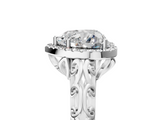 White gold Heart Halo Diamond Engagement Ring with Intricate Filigree Band and Four-Prong Setting_41