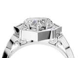 White gold Heart Halo Diamond Engagement Ring with Milgrain Band and Four-Prong Setting_36