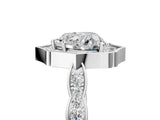 White gold Heart Halo Diamond Engagement Ring with Milgrain Band and Four-Prong Setting_37