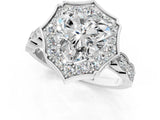White gold Heart Halo Diamond Engagement Ring with Milgrain Band and Four-Prong Setting_38