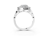 White gold Heart Halo Diamond Engagement Ring with Milgrain Band and Four-Prong Setting_40
