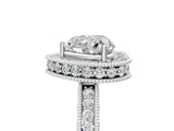 White gold Heart Halo Diamond Engagement Ring with Milgrain Pave Band and Four-Prong Setting_62