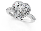 White gold Heart Halo Diamond Engagement Ring with Pavé Band and Four-Prong Setting_100
