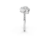 White gold Heart Halo Diamond Engagement Ring with Pavé Band and Four-Prong Setting_101