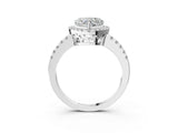 White gold Heart Halo Diamond Engagement Ring with Pavé Band and Four-Prong Setting_102