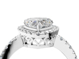 White gold Heart Halo Diamond Engagement Ring with Pavé Band and Four-Prong Setting_103