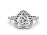 White gold Heart Halo Diamond Engagement Ring with Pavé Band and Four-Prong Setting_99