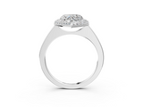 White gold Heart Halo Diamond Engagement Ring with Solitaire Band and Four-Prong Setting_21