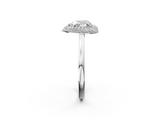 White gold Heart Halo Diamond Engagement Ring with Solitaire Band and Four-Prong Setting_22