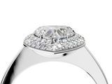 White gold Heart Halo Diamond Engagement Ring with Solitaire Band and Four-Prong Setting_22
