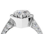 White gold Heart Halo Diamond Engagement Ring with Split Shank Band and Four-Prong Setting_10