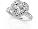 White gold Heart Halo Diamond Engagement Ring with Split Shank Band and Four-Prong Setting_7