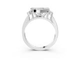 White gold Heart Halo Diamond Engagement Ring with Split Shank and Four-Prong Setting 3