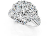 White gold Heart Halo Diamond Engagement Ring with Split Shank and Prong Setting_67