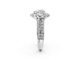White gold Heart Halo Diamond Engagement Ring with Split Shank and Prong Setting_68