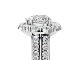 White gold Heart Halo Diamond Engagement Ring with Split Shank and Prong Setting_71