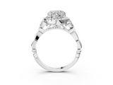 White gold Heart Halo Diamond Engagement Ring with Vintage-Inspired Band and Four-Prong Setting_6
