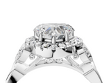 White gold Heart Halo Diamond Engagement Ring with Vintage-Inspired Band and Four-Prong Setting_7
