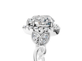 White gold Heart Halo Diamond Engagement Ring with Vintage-Inspired Band and Four-Prong Setting_8