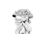 White gold Heart Halo Diamond Floral Band with Four-Prong Setting_118