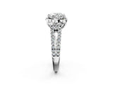 White gold Heart Halo Diamond Floral Split Shank Engagement Ring 2