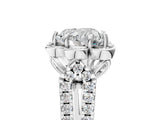 White gold Heart Halo Diamond Floral Split Shank Engagement Ring 6