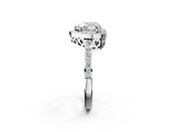 White gold Heart Halo Diamond Pavé Band Ring with Prong Setting_22