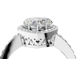 White gold Heart Halo Diamond Pavé Band Ring with Prong Setting_24