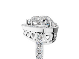 White gold Heart Halo Diamond Pavé Band Ring with Prong Setting_25