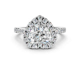 White gold Heart Halo Diamond Pavé Solitaire Ring_57