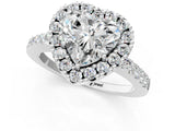 White gold Heart Halo Diamond Pavé Solitaire Ring_58