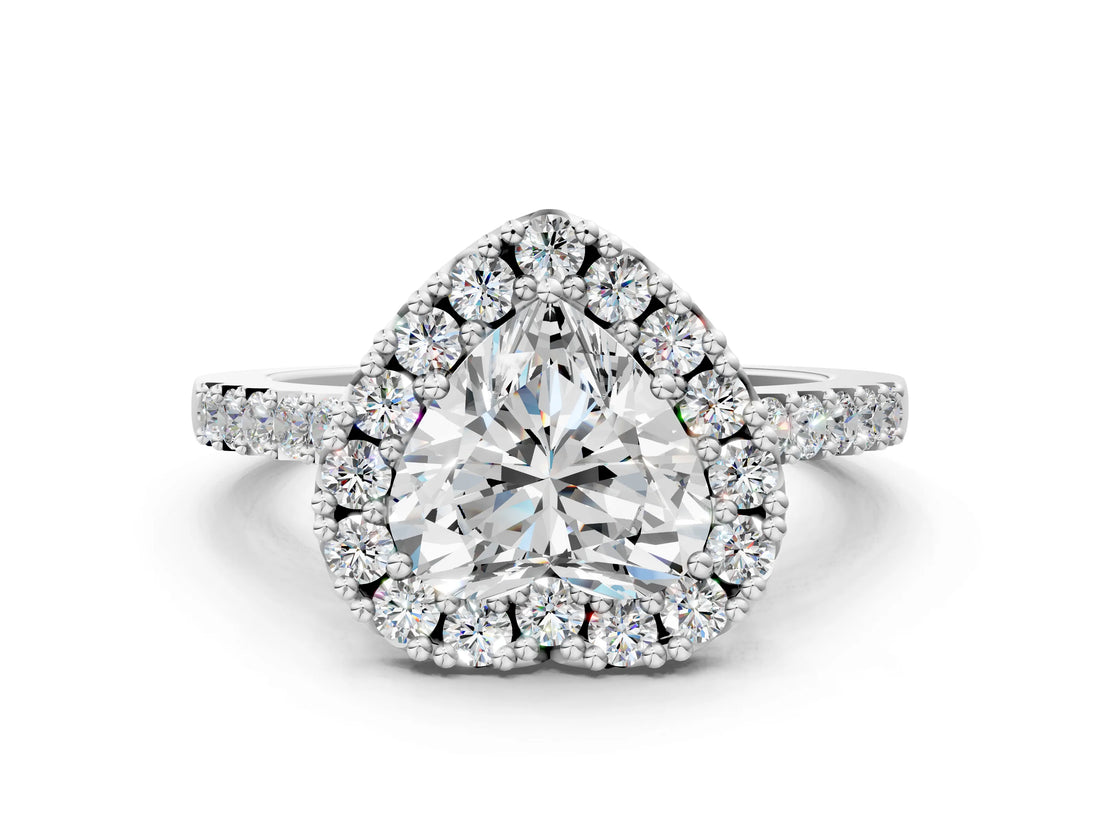 White gold Heart Halo Diamond Pavé Solitaire Ring_63